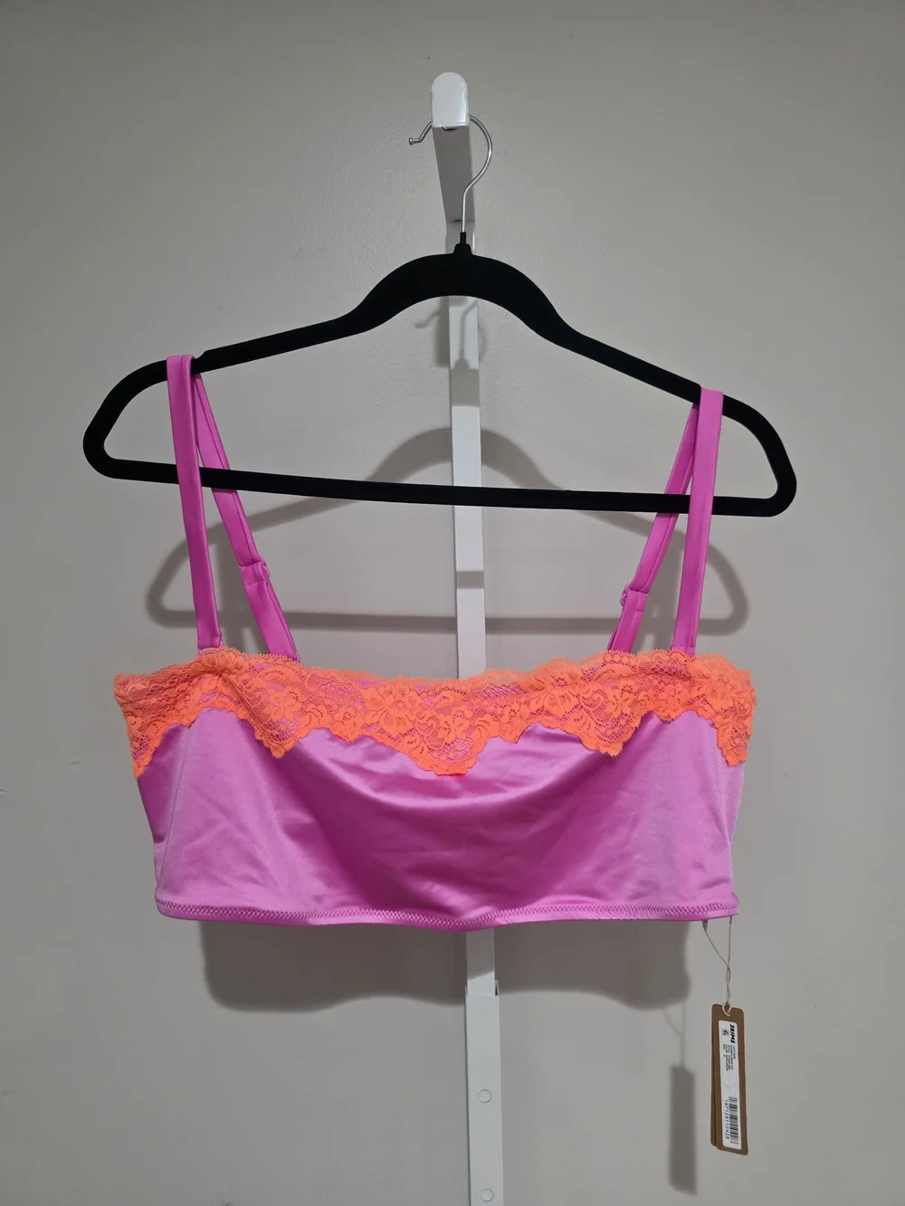 *NWT* Skims RARE Lace Swim Bandeau Bikini Top In Neon Orchid -Womens 2x